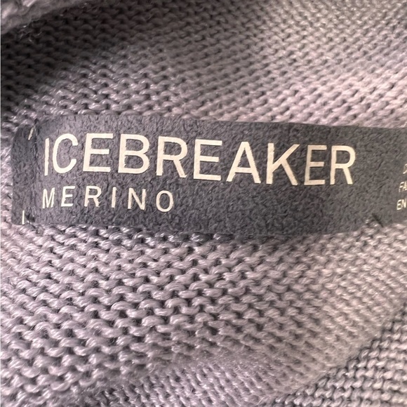 Icebreaker Grey Cowl Neck Wool Blend Long Sleeve Shirt Size Medium - Picture 8 of 11